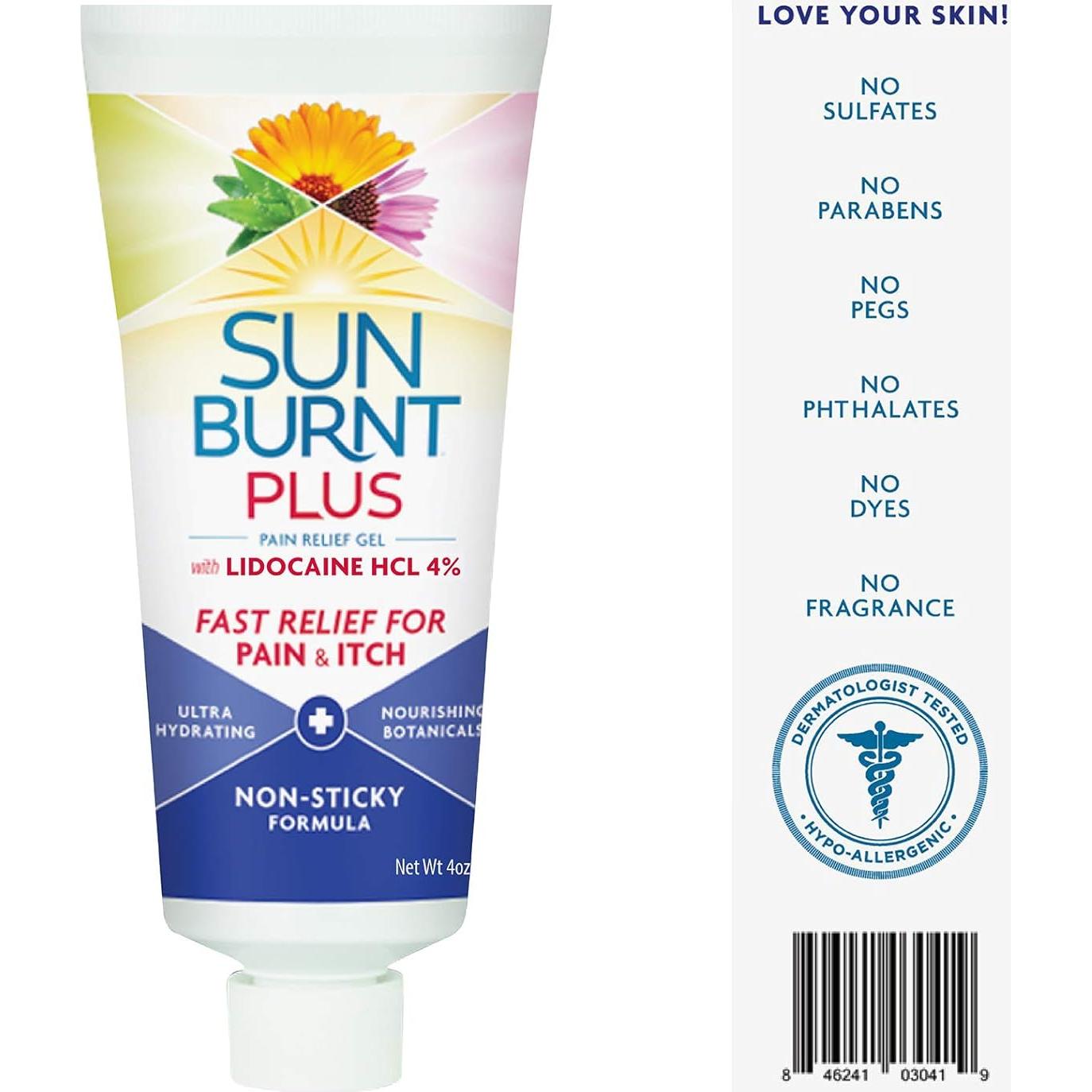 Gel After-Sun Sunburnt Plus con Lidocaína 113g - Alivio Rápido