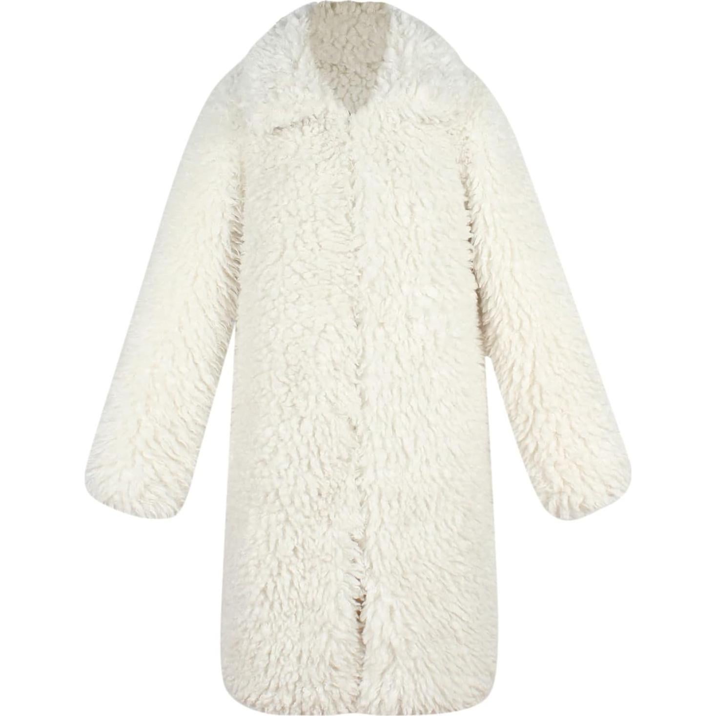 LCMTWX Womens Winter Outerwear Faux Fur Long Jacket Faux Sleeve Short Warm Women's Coat Long Sleeve Pockets Shaggy Purple