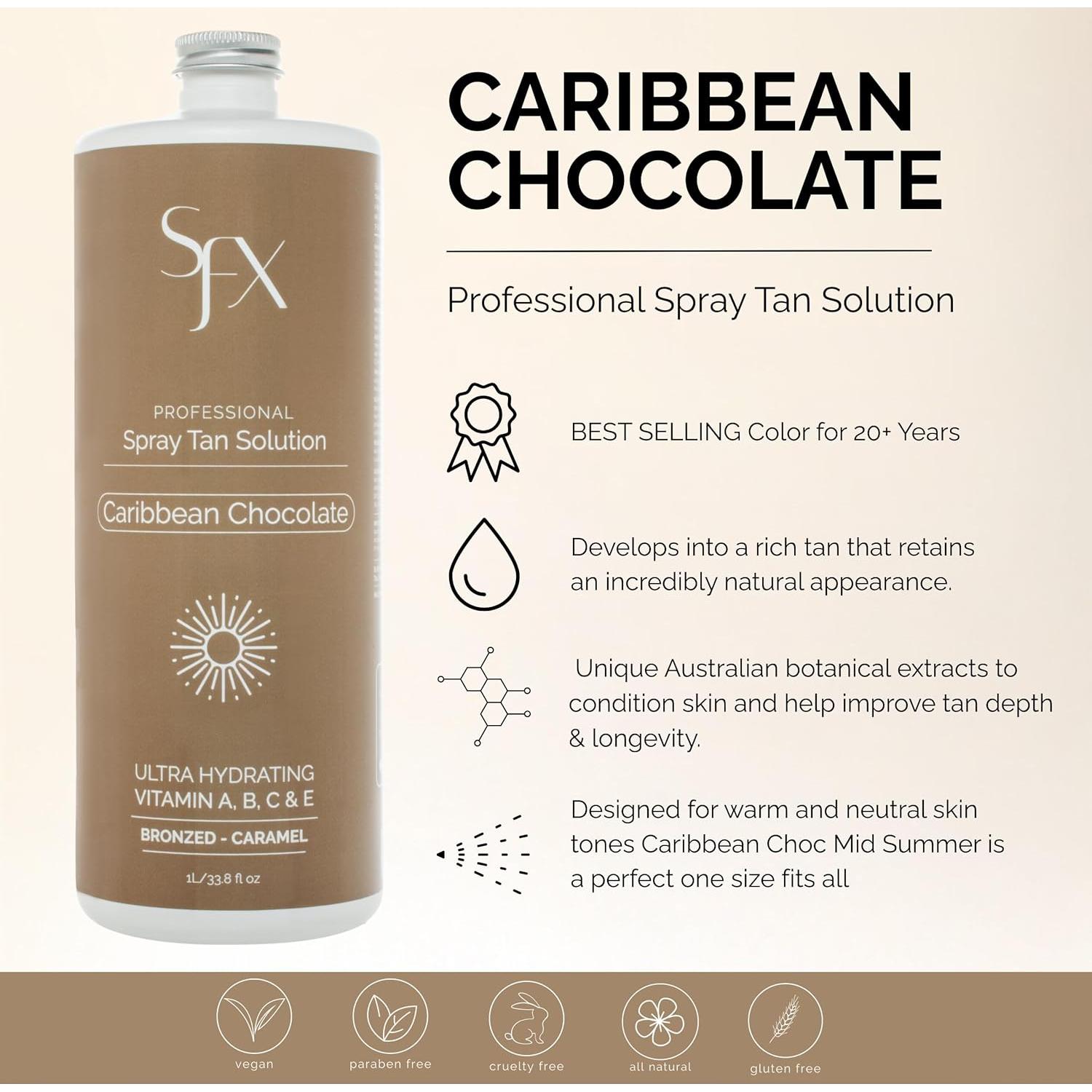 SunFX Spray Bronceador Natural 1L Medio Verano Chocolate