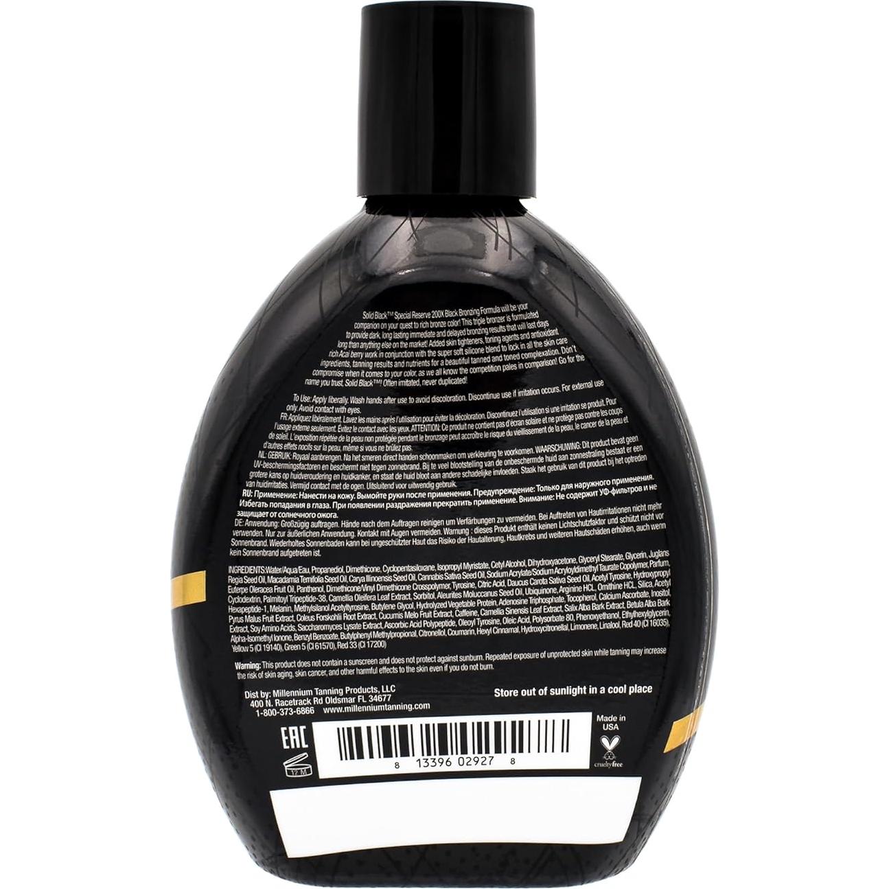 Loción Bronceadora Millennium Tanning Solid Black 200X 382g