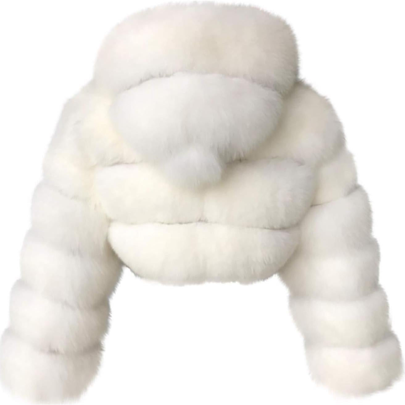 LCMTWX Womens Winter Outerwear Faux Fur Long Jacket Faux Sleeve Short Warm Women's Coat Long Sleeve Pockets Shaggy Purple