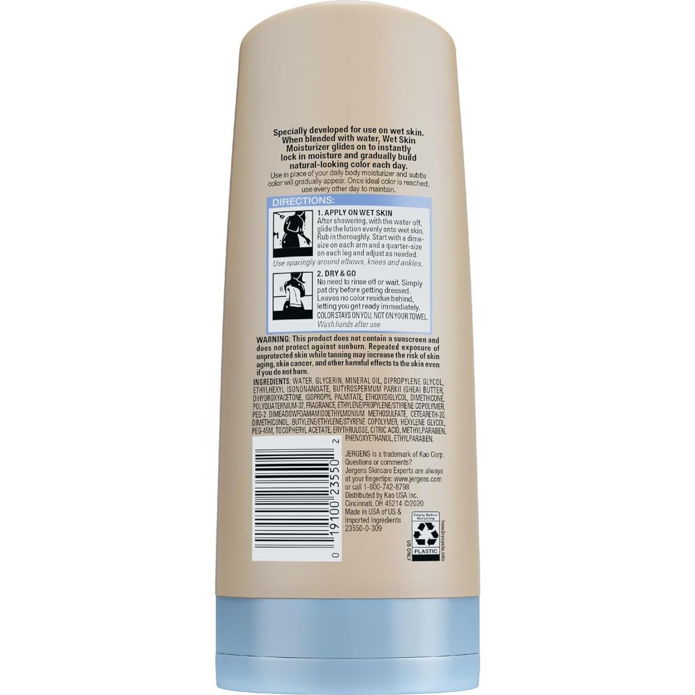 Loción Autobronceadora Jergens Natural Glow 221 ml Piel Clara a Media