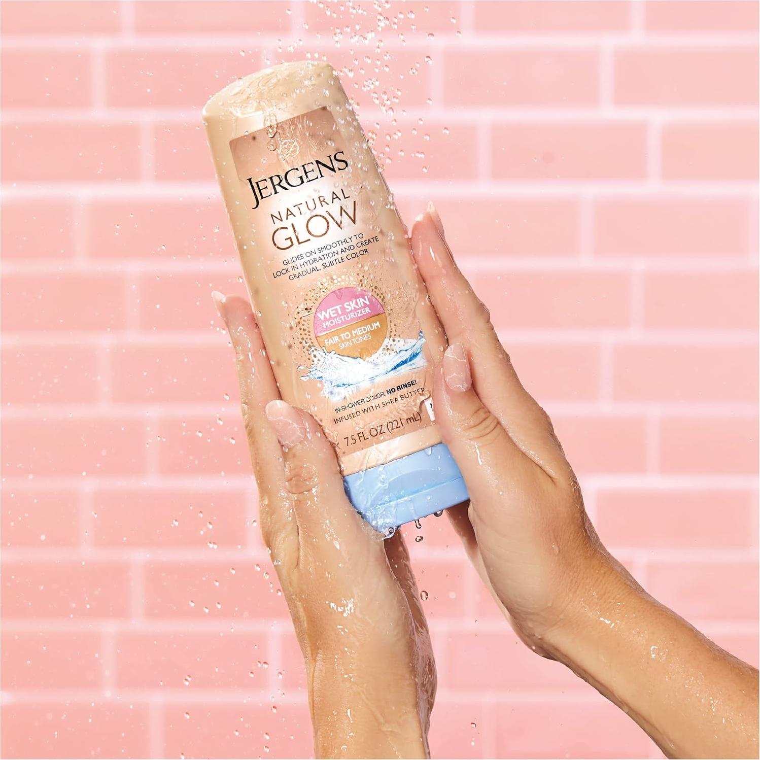 Loción Autobronceadora Jergens Natural Glow 221 ml Piel Clara a Media