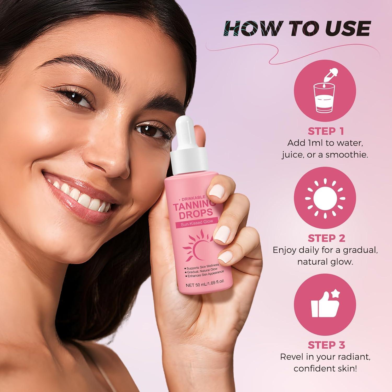 Gotas de Bronceado Sin Sol EQEIYICS 50ml - 2 Piezas Naturales