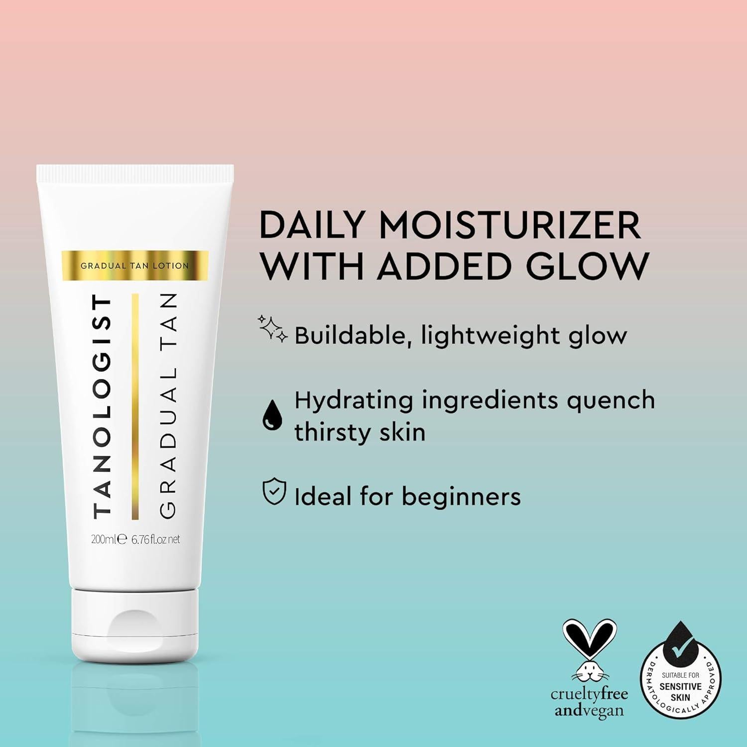 Loción Bronceadora Gradual Tanologist 200 ml - Hidratante Vegano