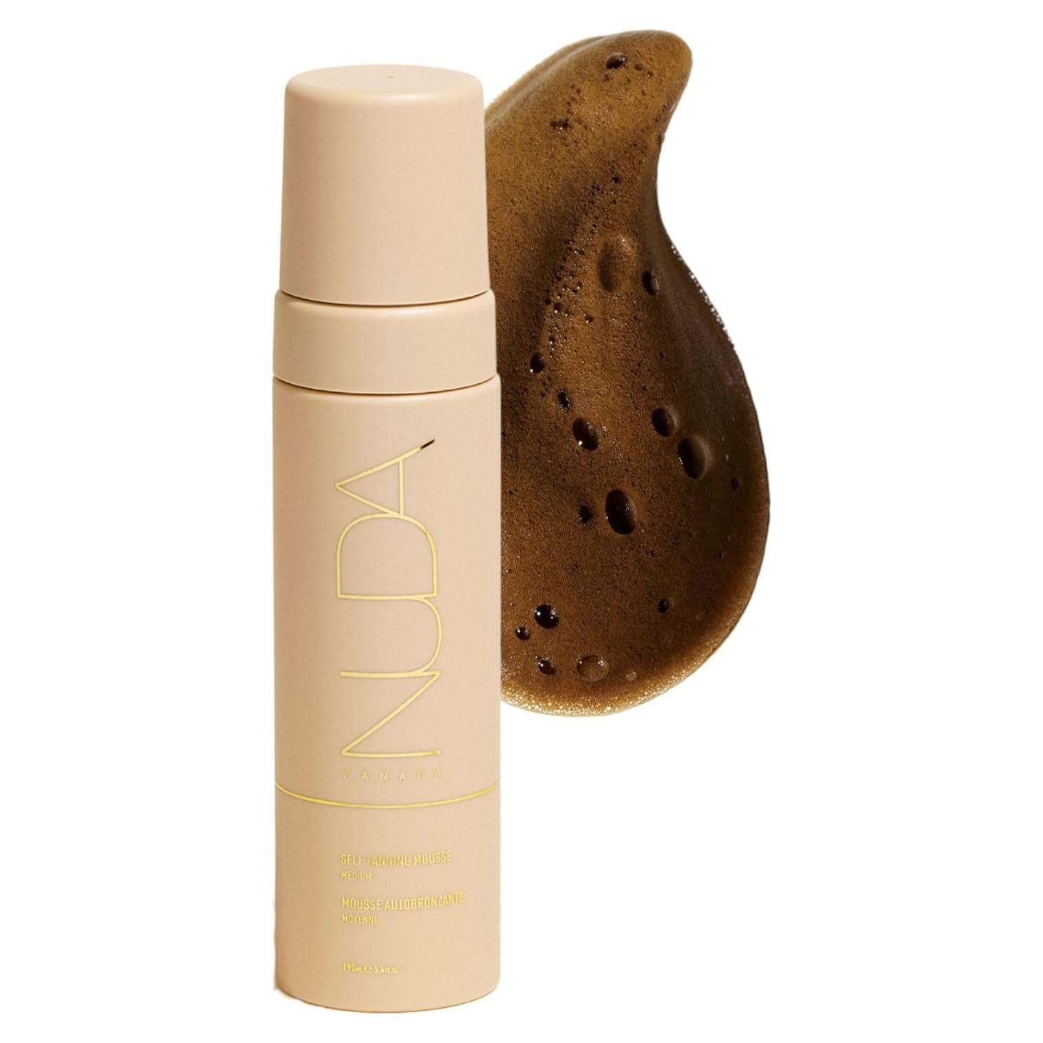 Mousse Autobronceador Nuda Medio 335 ml, Secado Rápido, Vegano