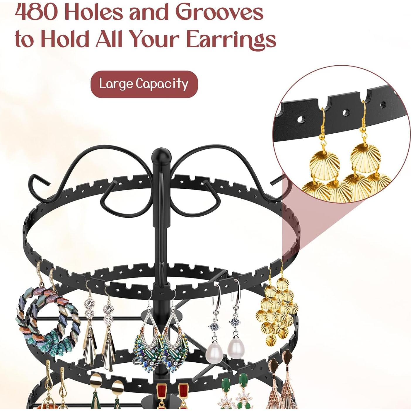 Organizador de Pendientes MODOWEY 6 Niveles Ajustable Negro