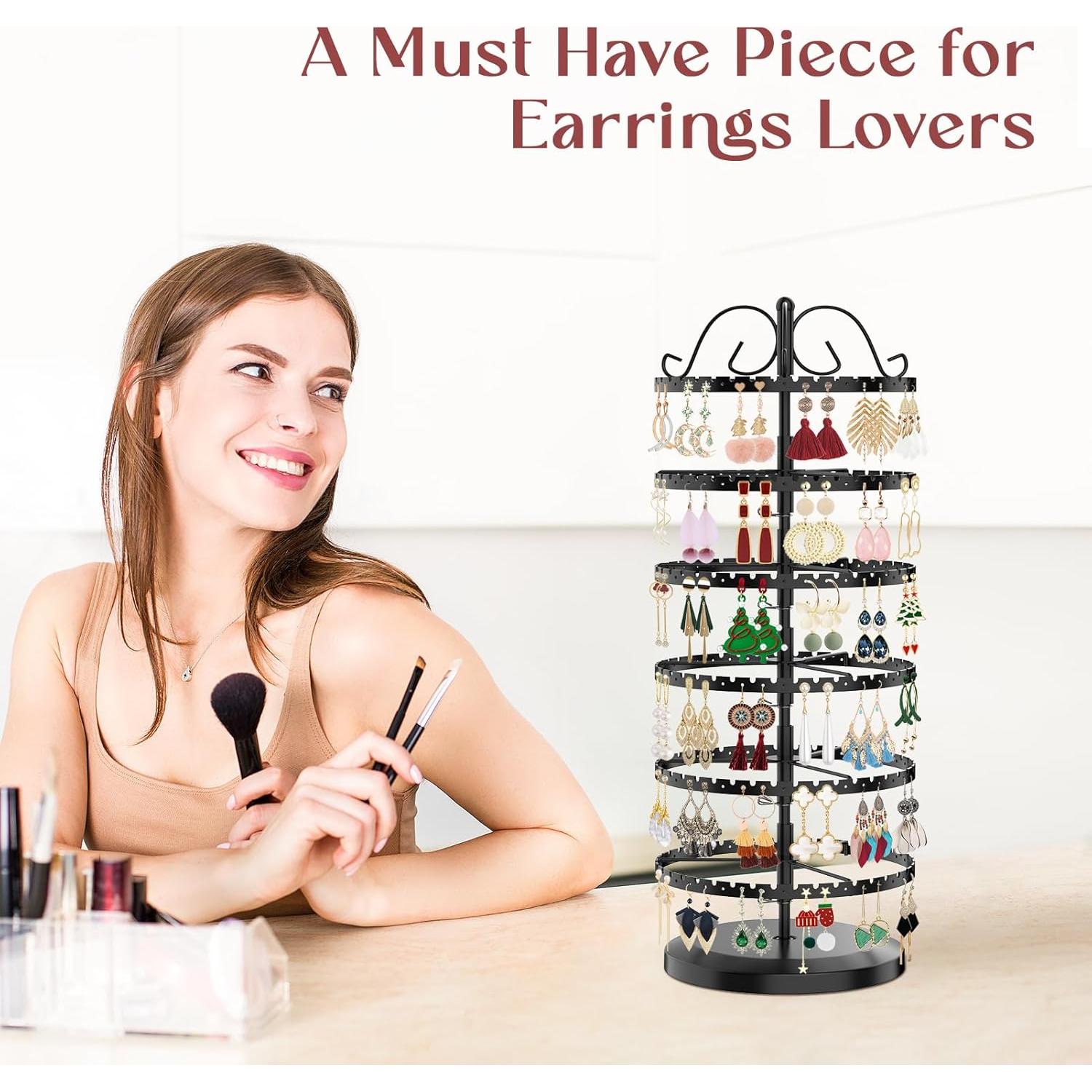 Organizador de Pendientes MODOWEY 6 Niveles Ajustable Negro