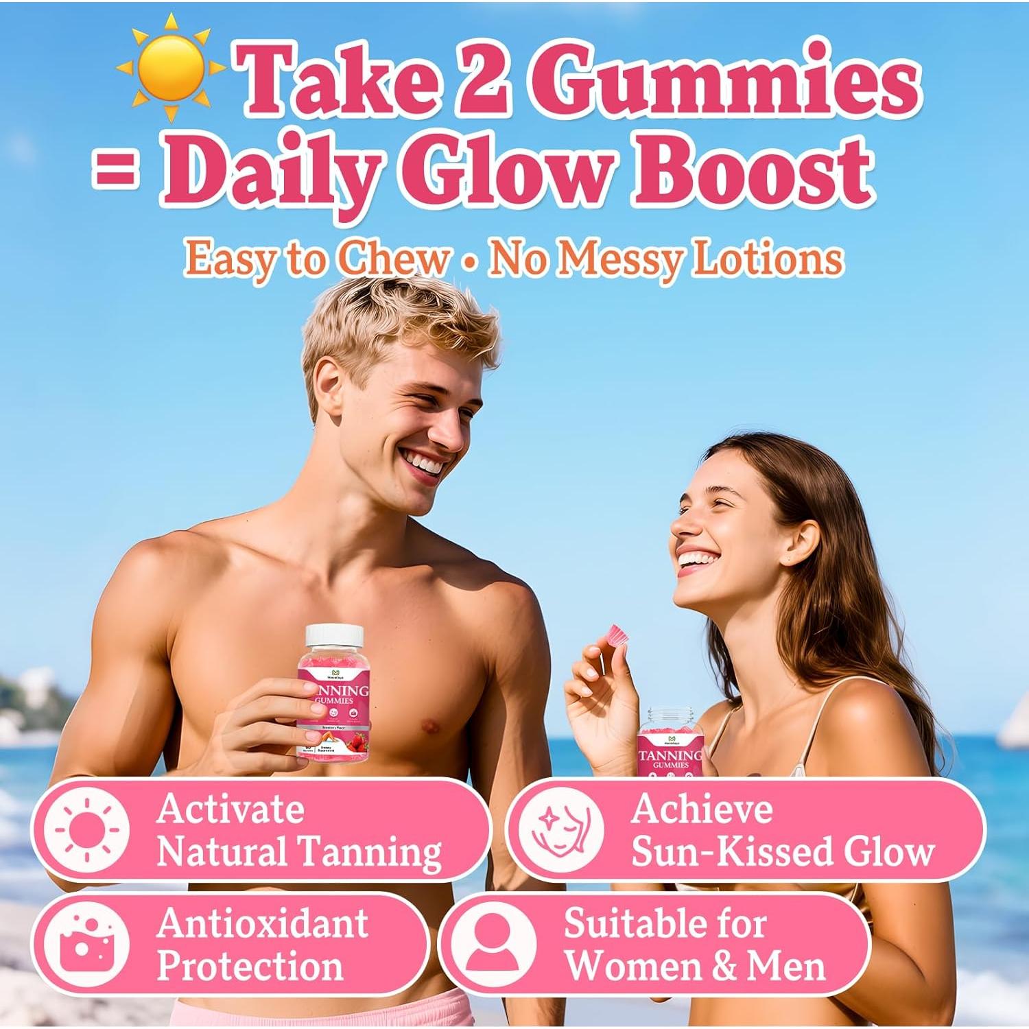 Gominolas Bronceadoras Meceilays 120 Unidades Sabor Fresa