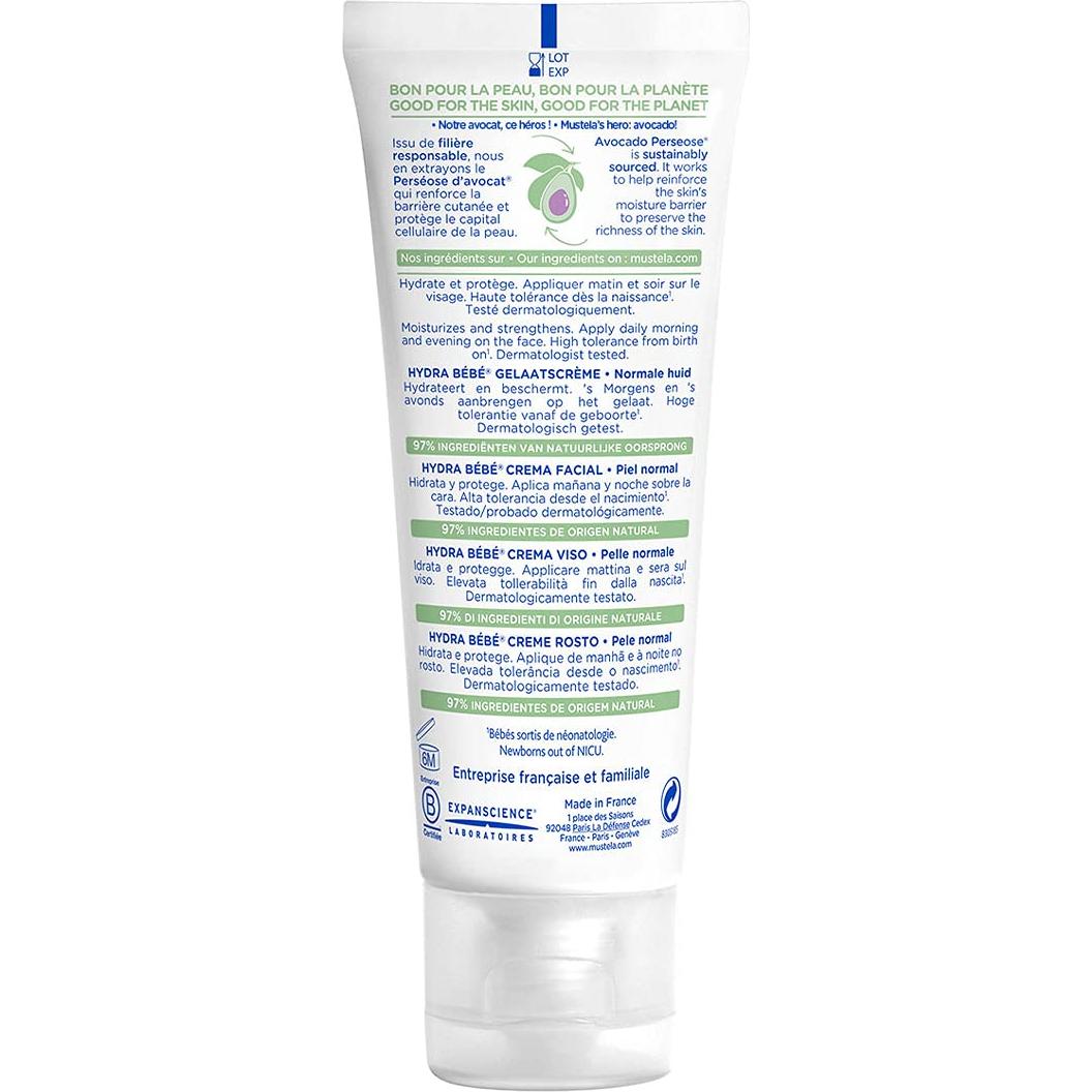 Crema Facial Mustela Hydra Bebé 40 ml - Hidratante Diario con Aguacate