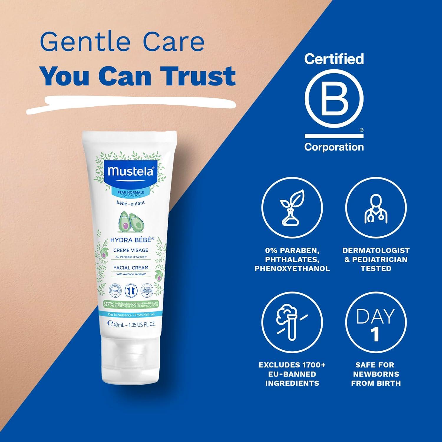 Crema Facial Mustela Hydra Bebé 40 ml - Hidratante Diario con Aguacate