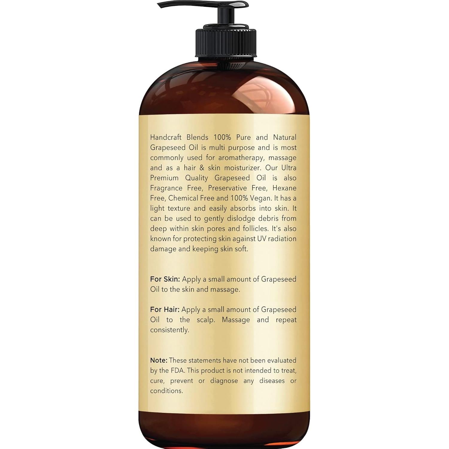 Aceite de Semilla de Uva Handcraft Blends 473 ml - 100% Puro