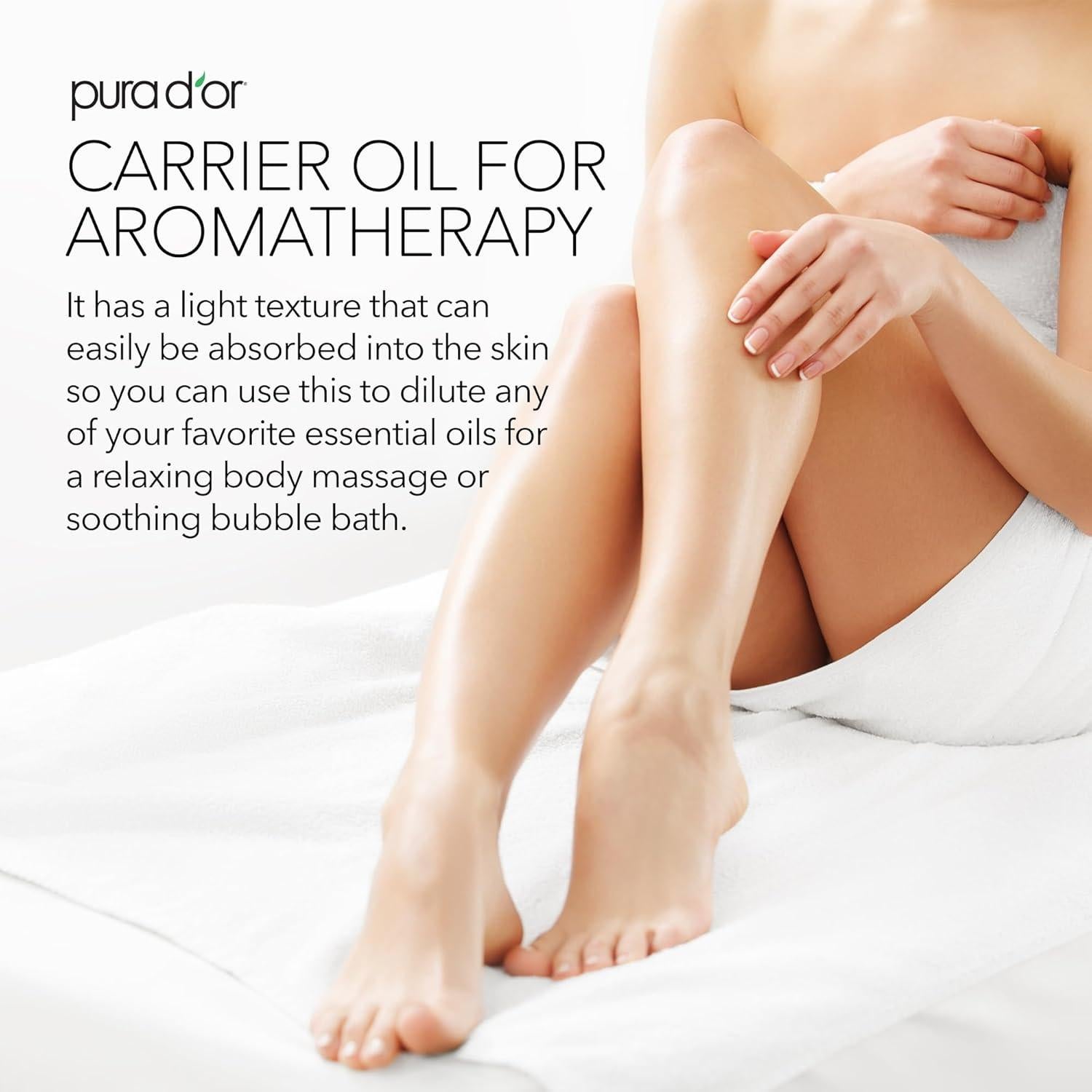 Aceite de Almendra Dulce Orgánico PURA D'OR 473ml - Hidratante No Graso