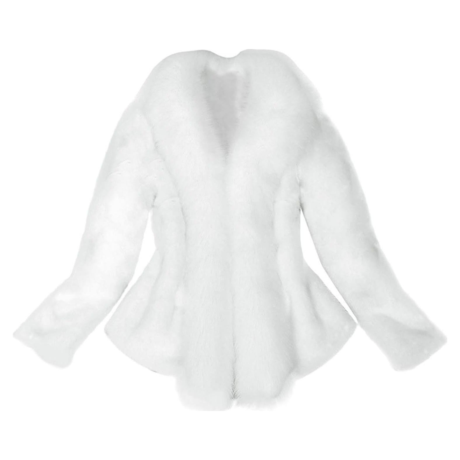 LCMTWX Womens Winter Outerwear Faux Fur Long Jacket Faux Sleeve Short Warm Women's Coat Long Sleeve Pockets Shaggy Purple