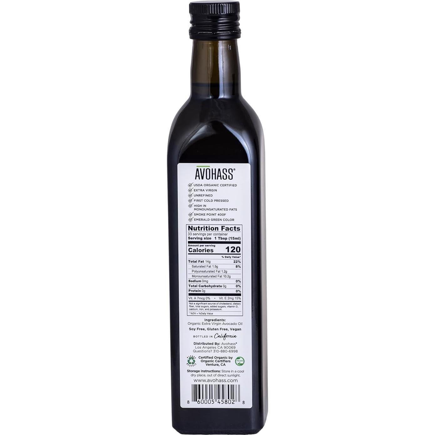 Aceite de Aguacate Extra Virgen Avohass 500 ml Orgánico