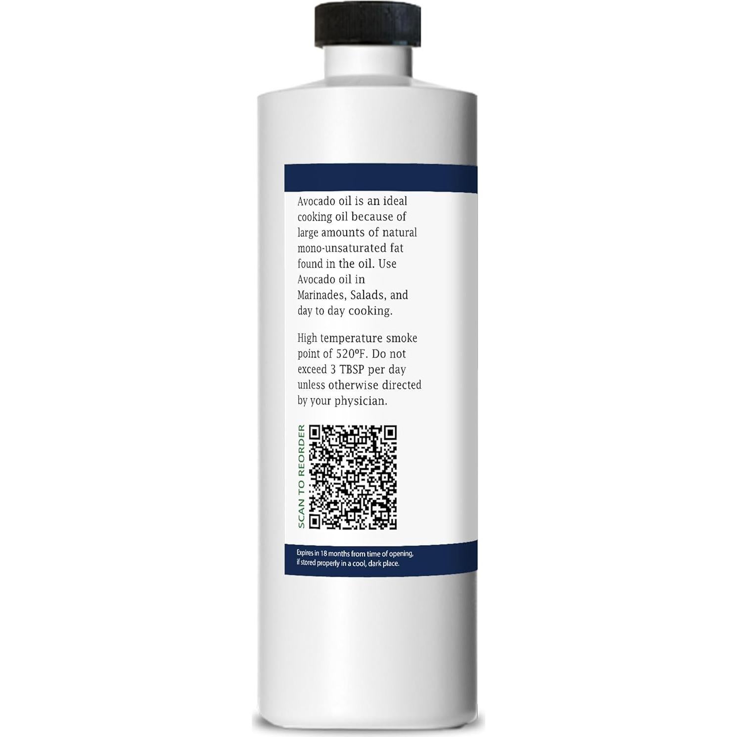 Aceite de Aguacate Zatural 100% Puro 473ml Prensado en Frío