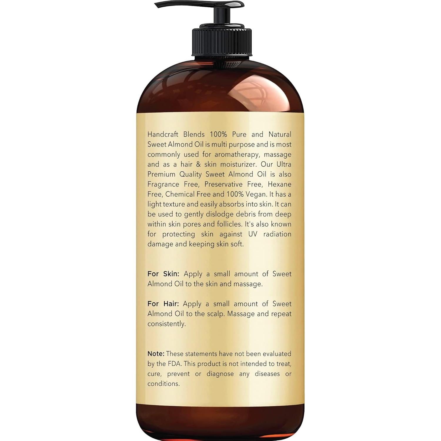 Aceite de Almendra Dulce Handcraft Blends 473 ml - 100% Puro