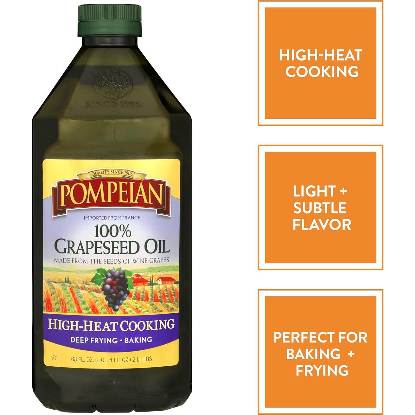 Aceite de Semilla de Uva 100% Pompeian 1925g Sabor Ligero