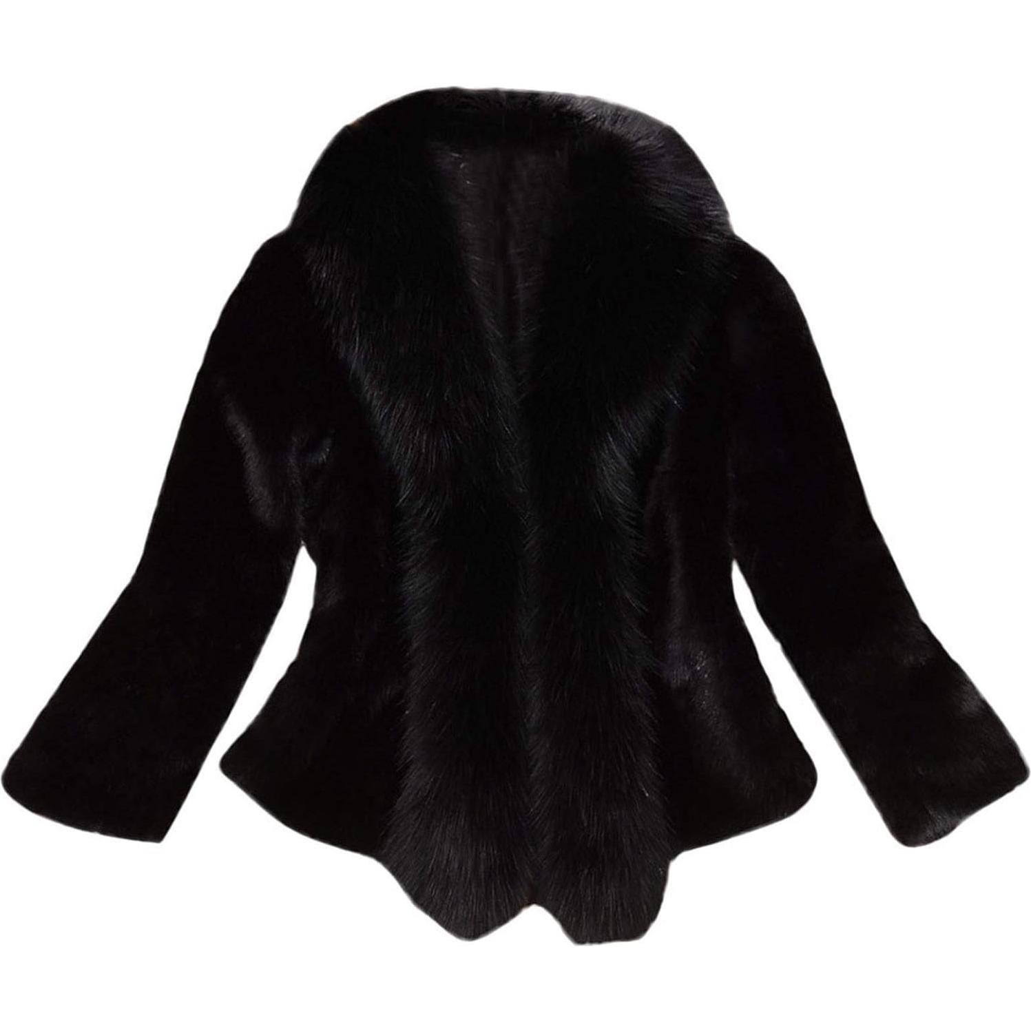 LCMTWX Womens Winter Outerwear Faux Fur Long Jacket Faux Sleeve Short Warm Women's Coat Long Sleeve Pockets Shaggy Purple