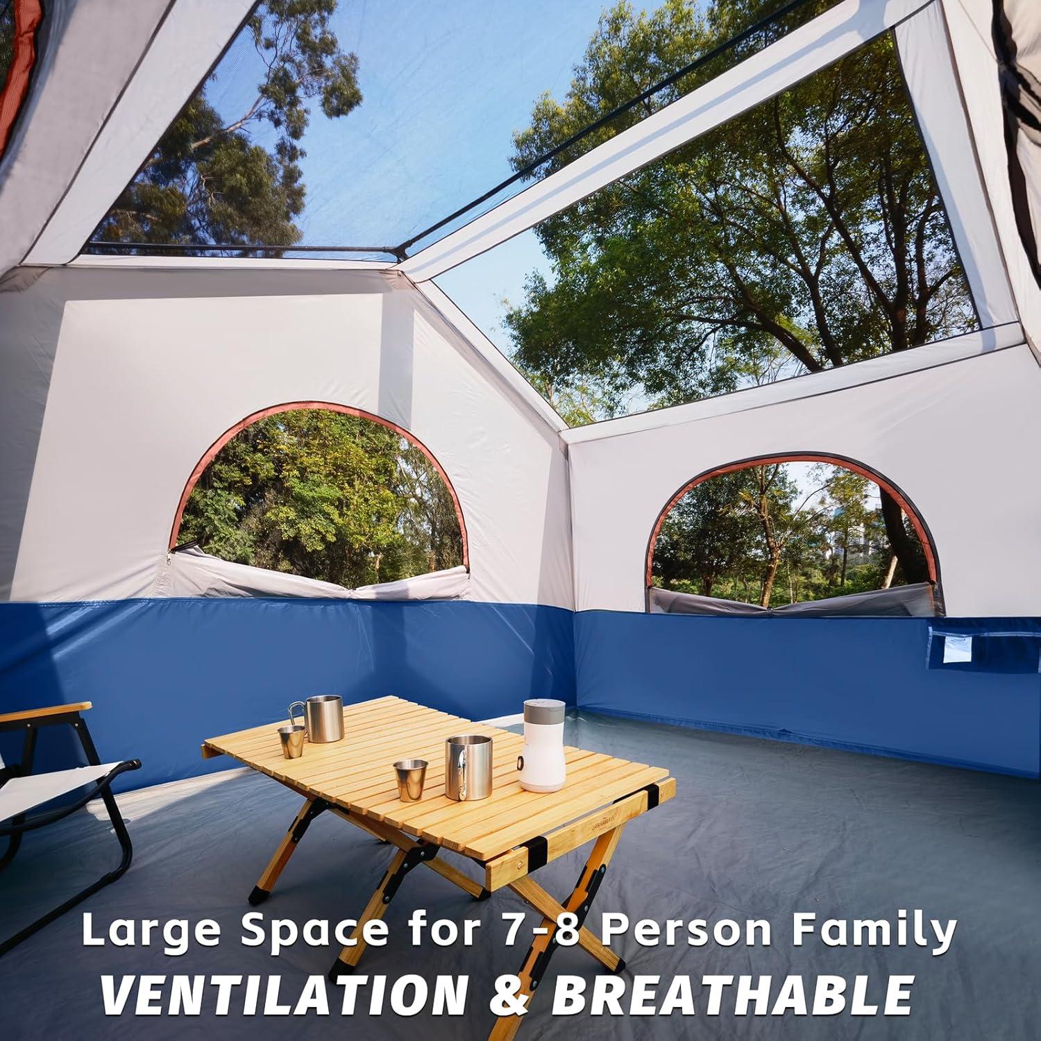 HIKERGARDEN Carpa Familiar para 6 Personas - Resistente al Agua