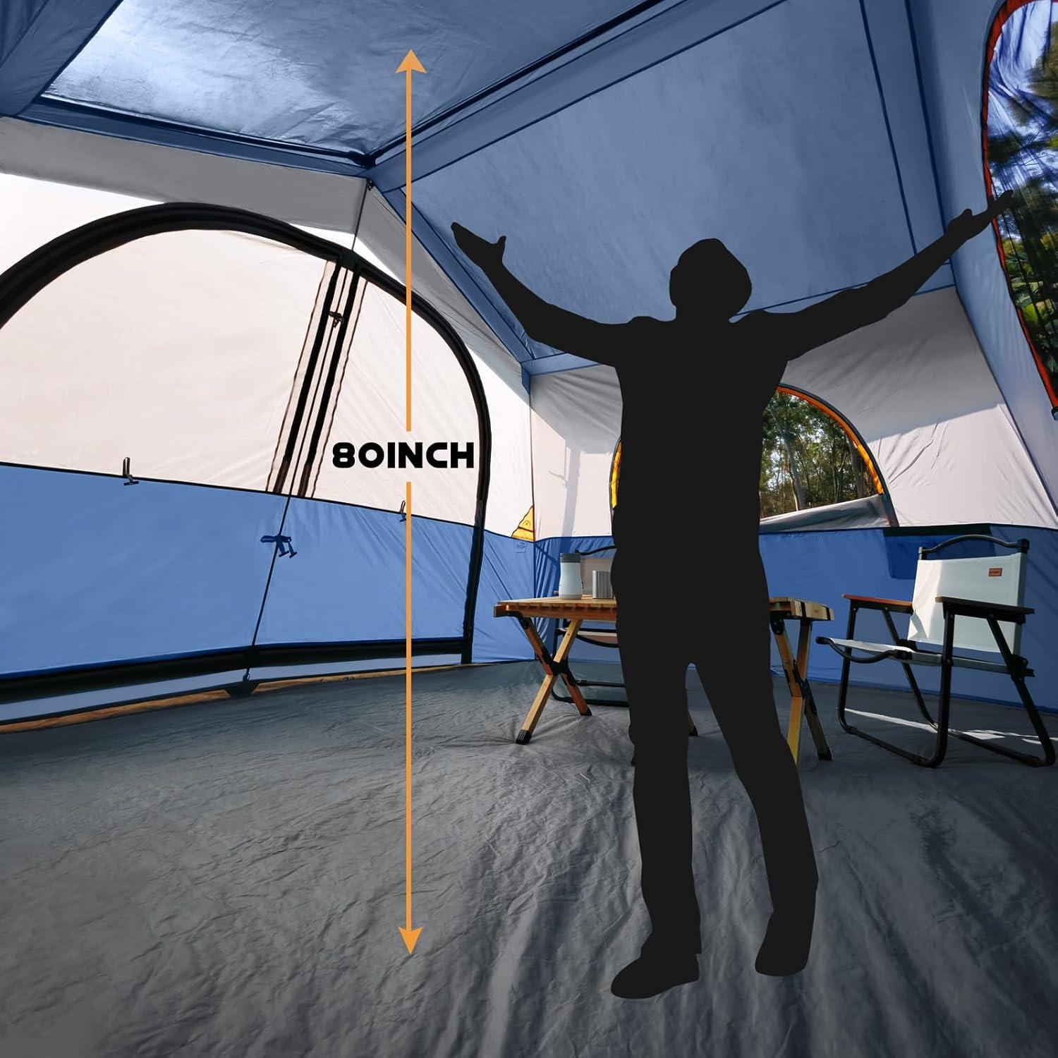 HIKERGARDEN Carpa Familiar para 6 Personas - Resistente al Agua