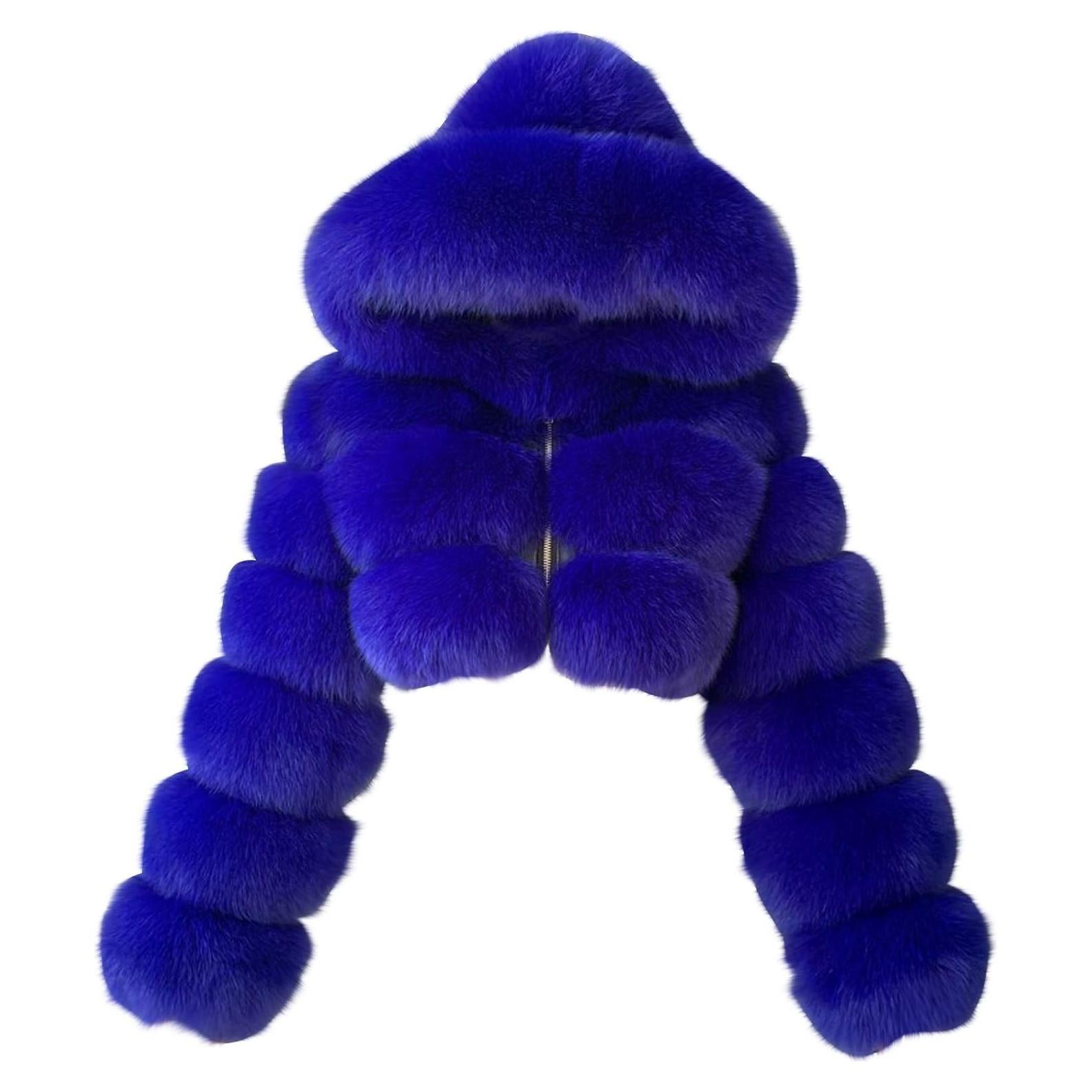 LCMTWX Womens Winter Outerwear Faux Fur Long Jacket Faux Sleeve Short Warm Women's Coat Long Sleeve Pockets Shaggy Purple