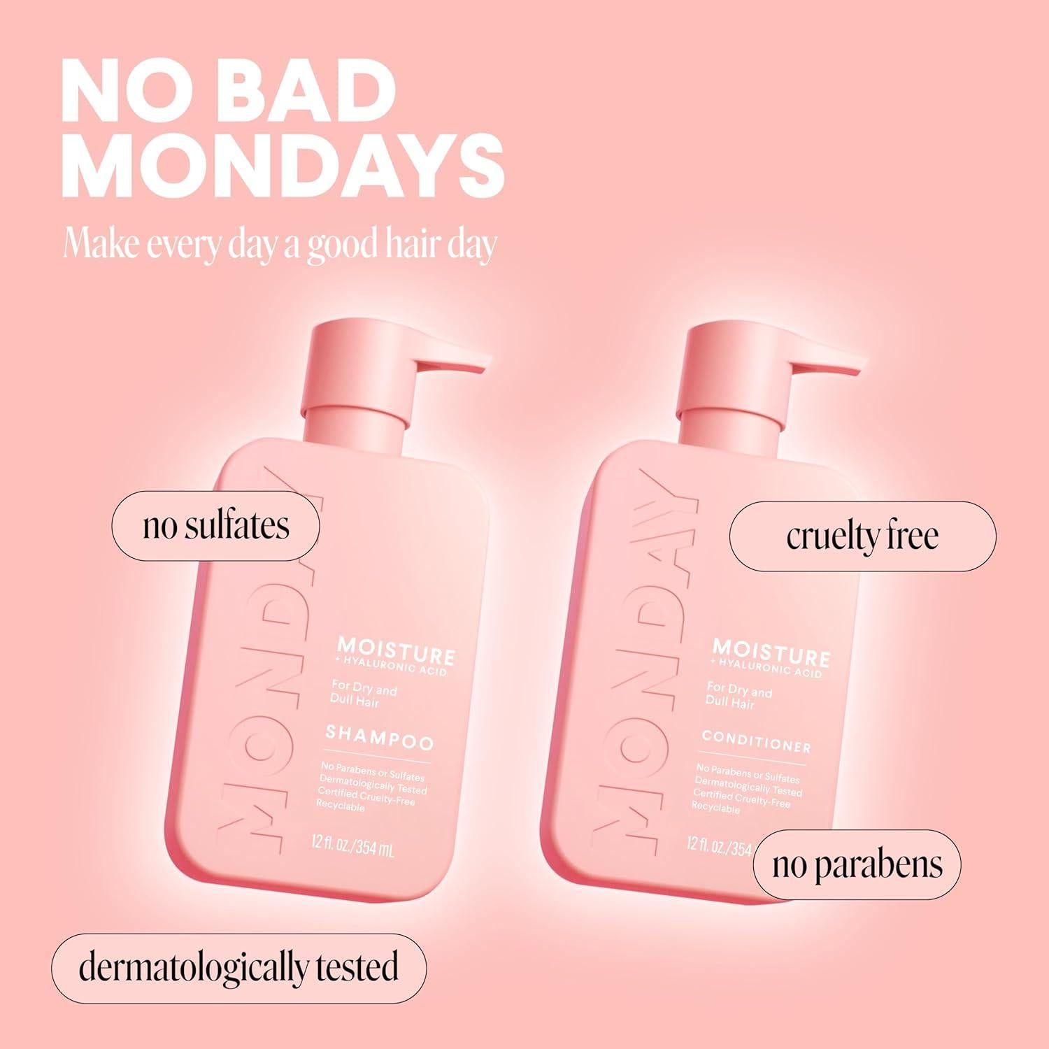 Champú y Acondicionador Moisture Monday Haircare 355 ml x2