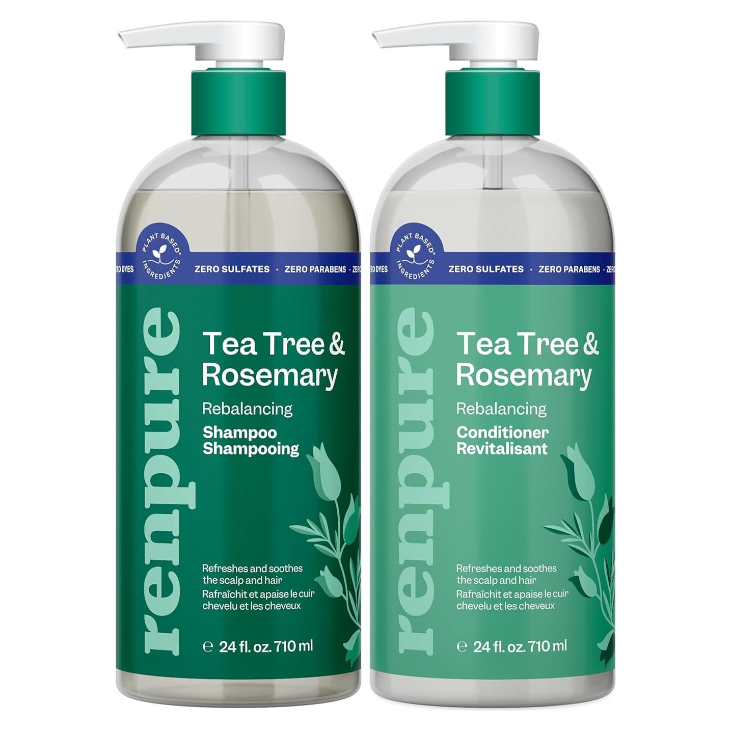 Champú y Acondicionador Renpure Árbol de Té y Romero 710 ml