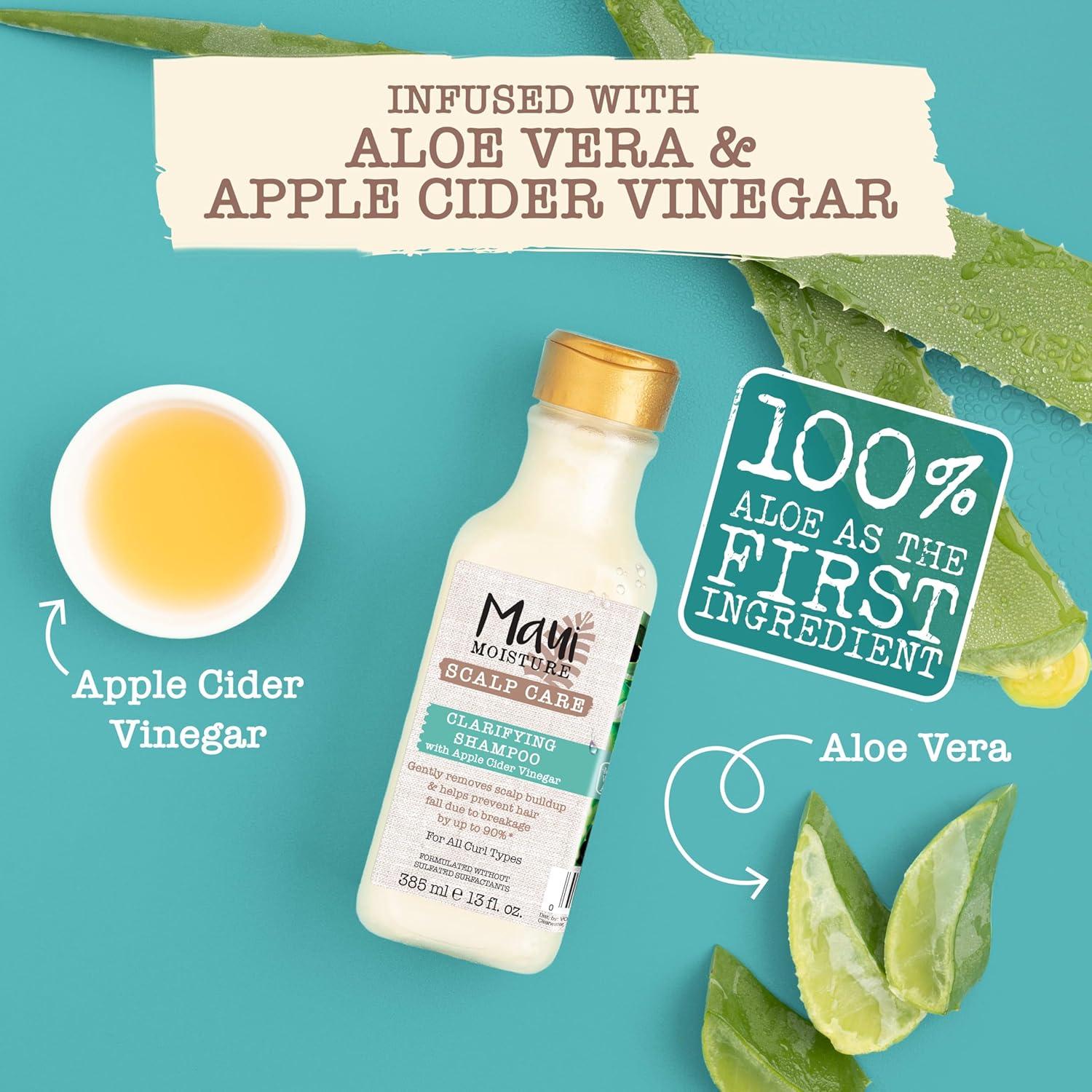 Champú Aclarador Maui Moisture 384 ml - Cabello Rizado con Vinagre de Sidra de Manzana