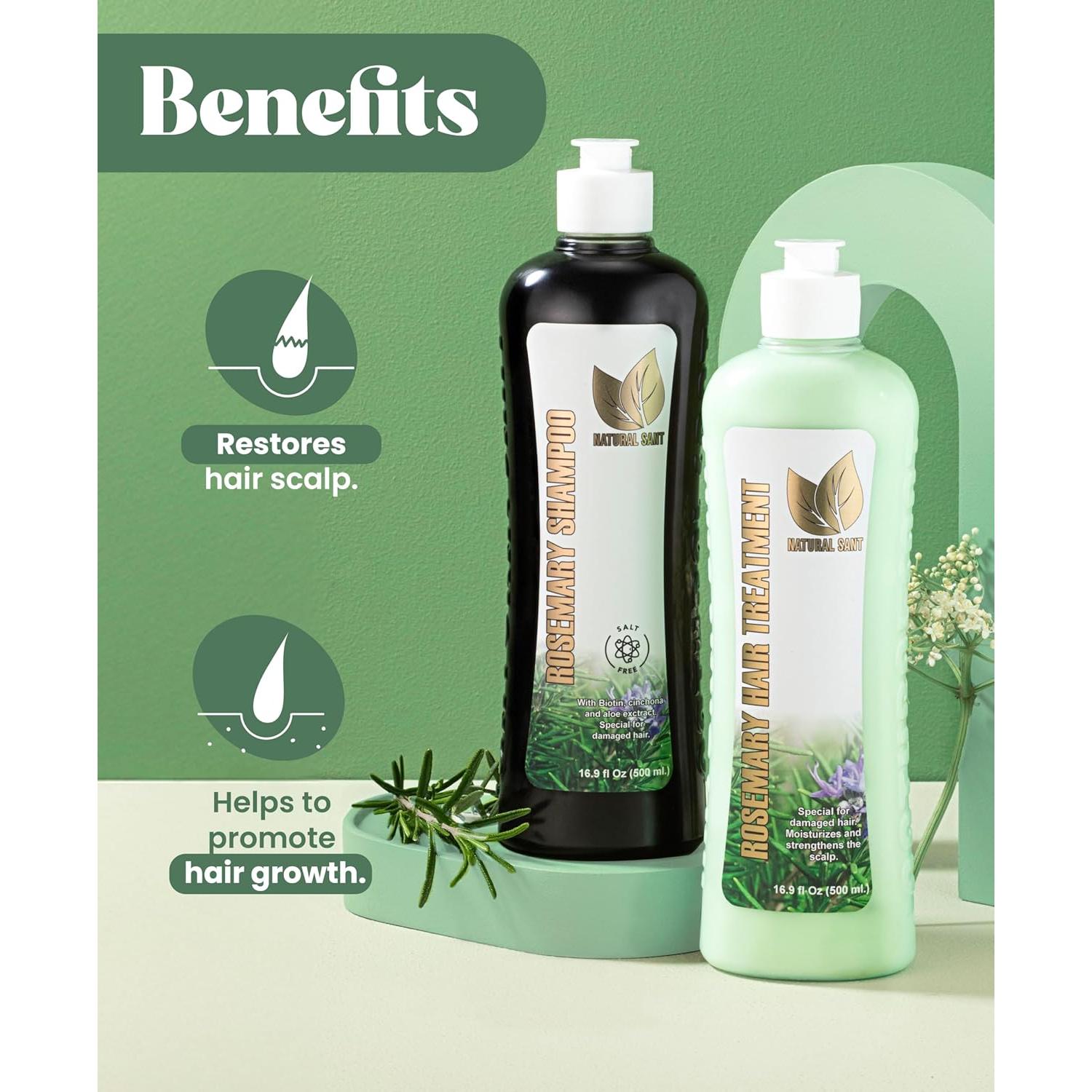 Conjunto Champú y Acondicionador Naturalsant 473 ml - Hidratación y Crecimiento Cabello