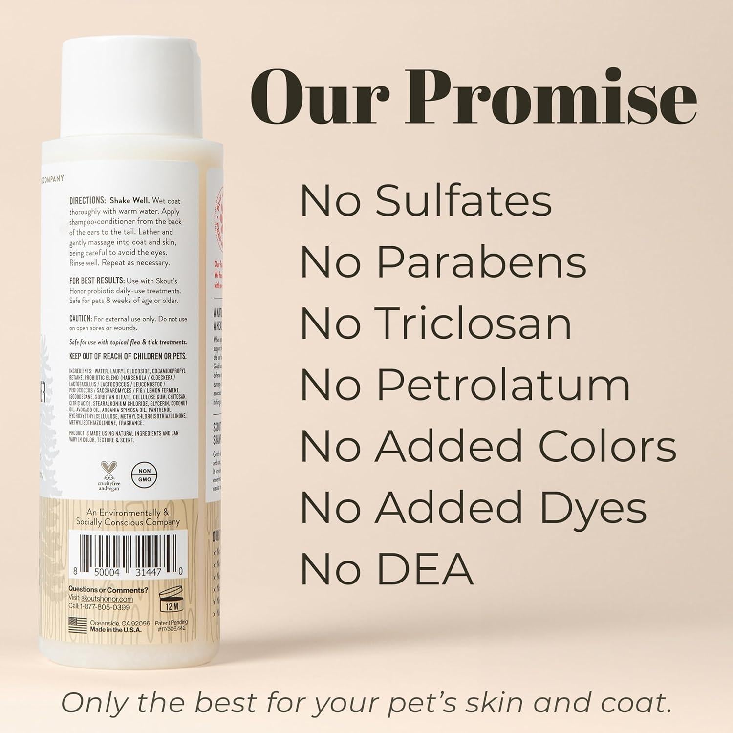 Champú y Acondicionador Probiotico Skout's Honor 473ml Perro del Bosque