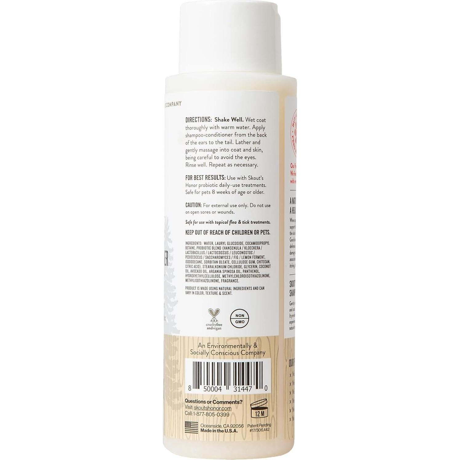 Champú y Acondicionador Probiotico Skout's Honor 473ml Perro del Bosque