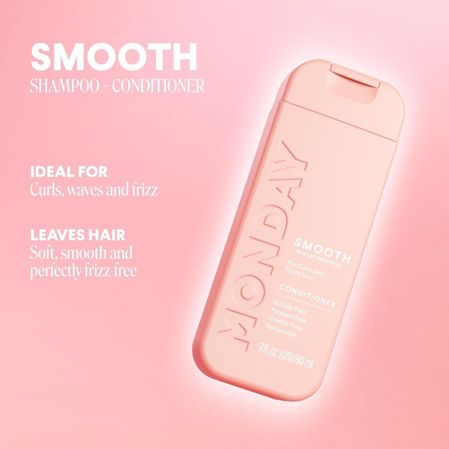 Champú y Acondicionador MONDAY Haircare SMOOTH 90 mL Set Doble