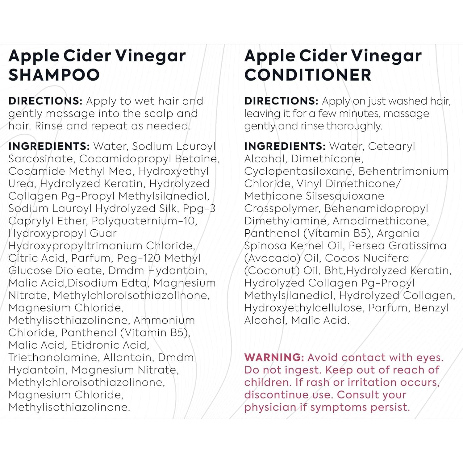 Champú y Acondicionador Bellisso Vinagre de Sidra 450ml - Sin Sulfatos