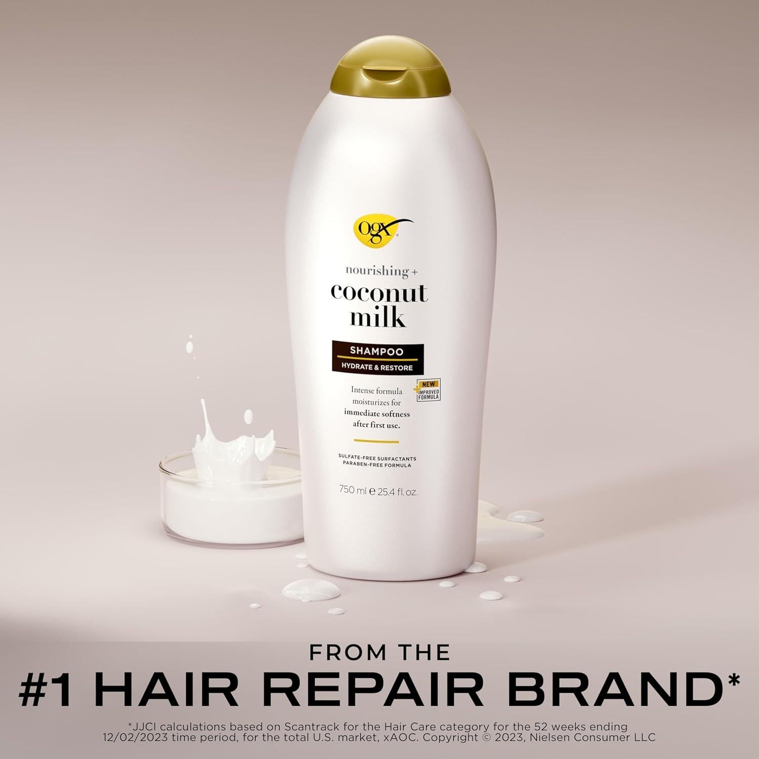 Champú OGX Nutritivo + Leche de Coco 750 ml Hidratante