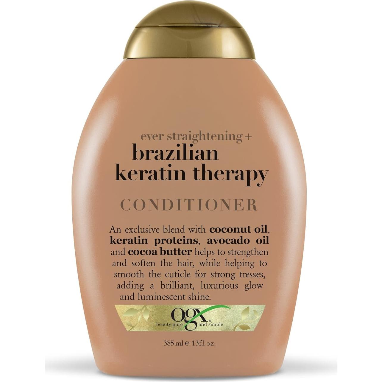 Champú y Acondicionador OGX Queratina Brasileña 368.5 g Set 2