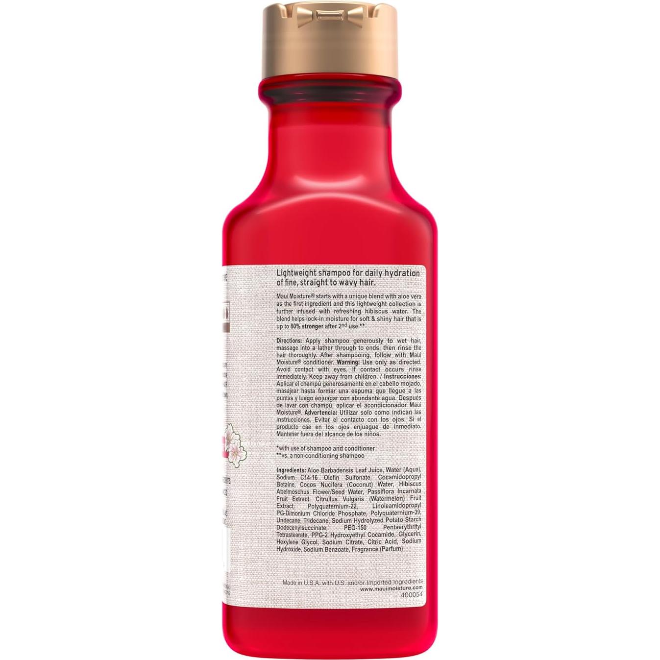 Champú Hidratación Ligera Maui 385 ml con Aloe Vera y Hibisco