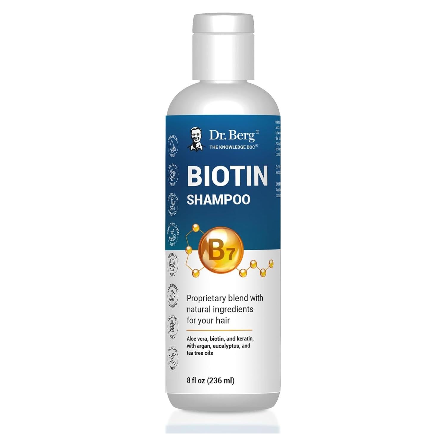 Champú de Biotina Dr. Berg 236 ml - Fórmula Mejorada para Cabello