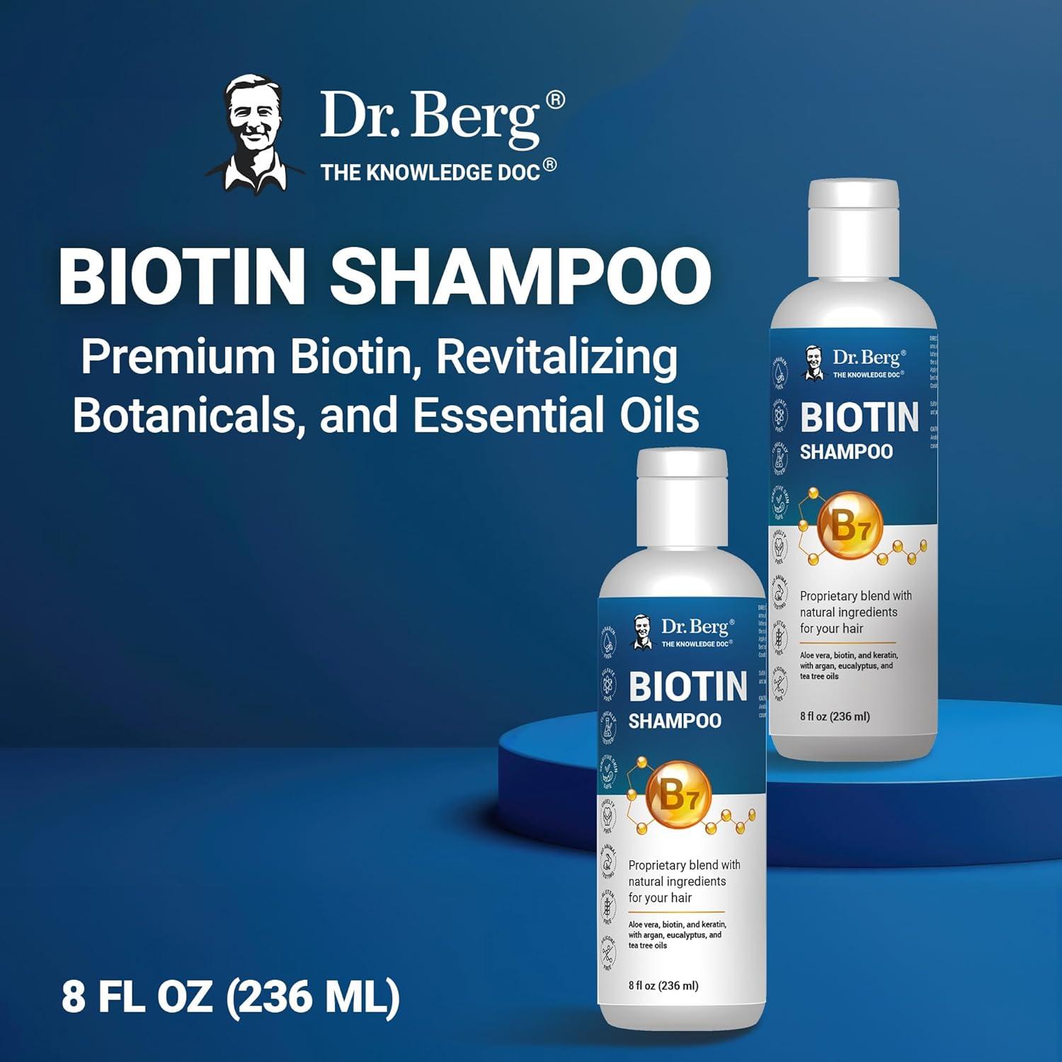 Champú de Biotina Dr. Berg 236 ml - Fórmula Mejorada para Cabello