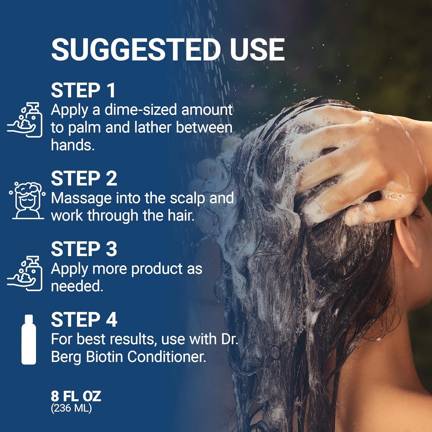 Champú de Biotina Dr. Berg 236 ml - Fórmula Mejorada para Cabello