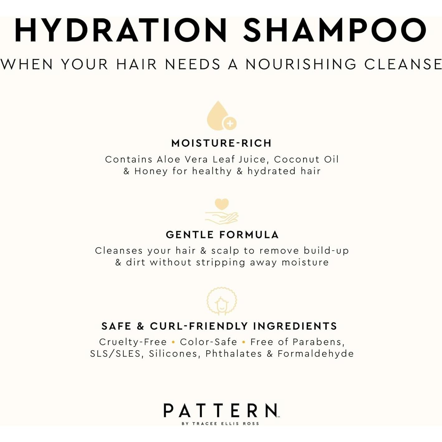 Champú Hidratante PATTERN Beauty 289.6 ml con Miel y Biotina