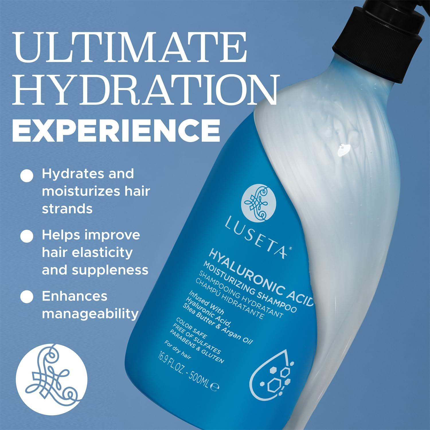 Champú Hidratante Luseta 1L Ácido Hialurónico Sin Sulfatos