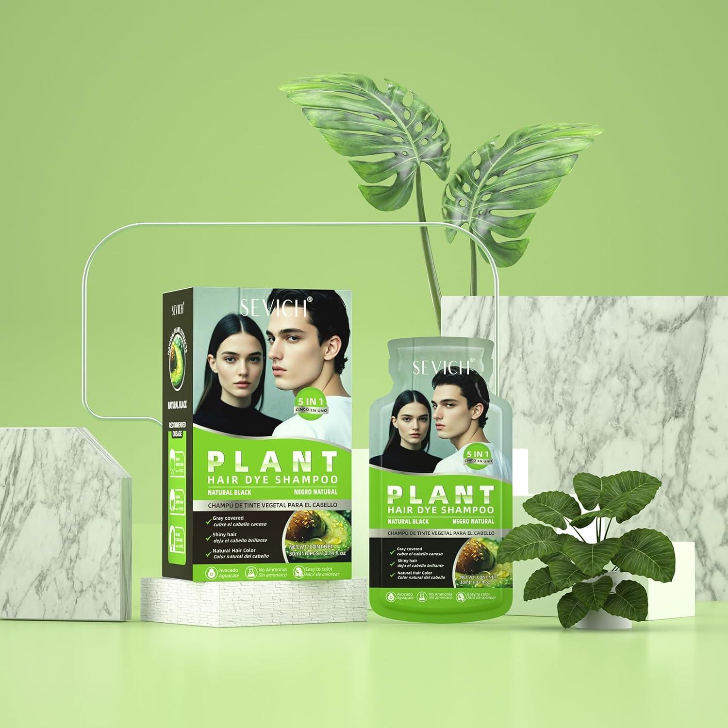 Tinte para Cabello SEVICH 10 Sobres 30ml Negro Natural 5 en 1