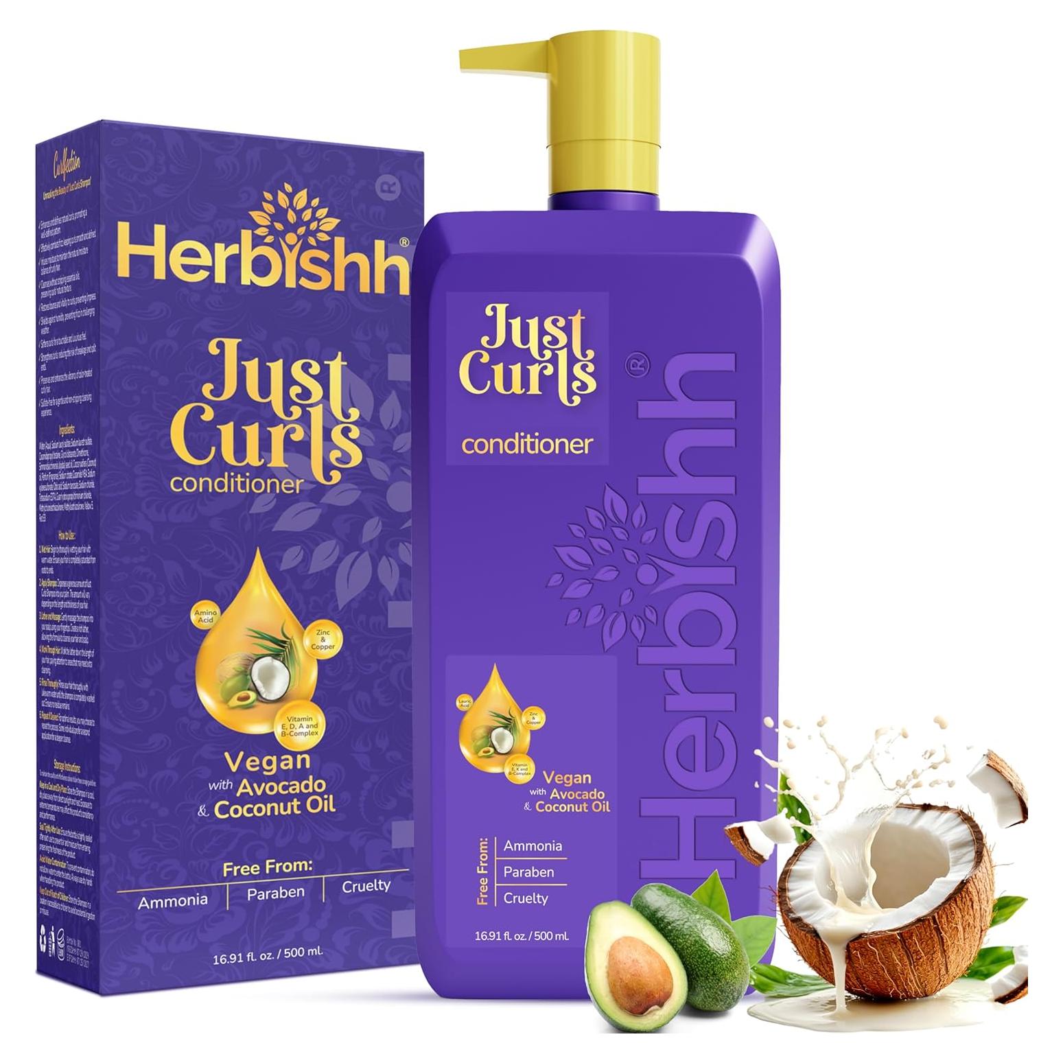 Acondicionador Herbishh Just Curls 500 ml - Aceite de Aguacate