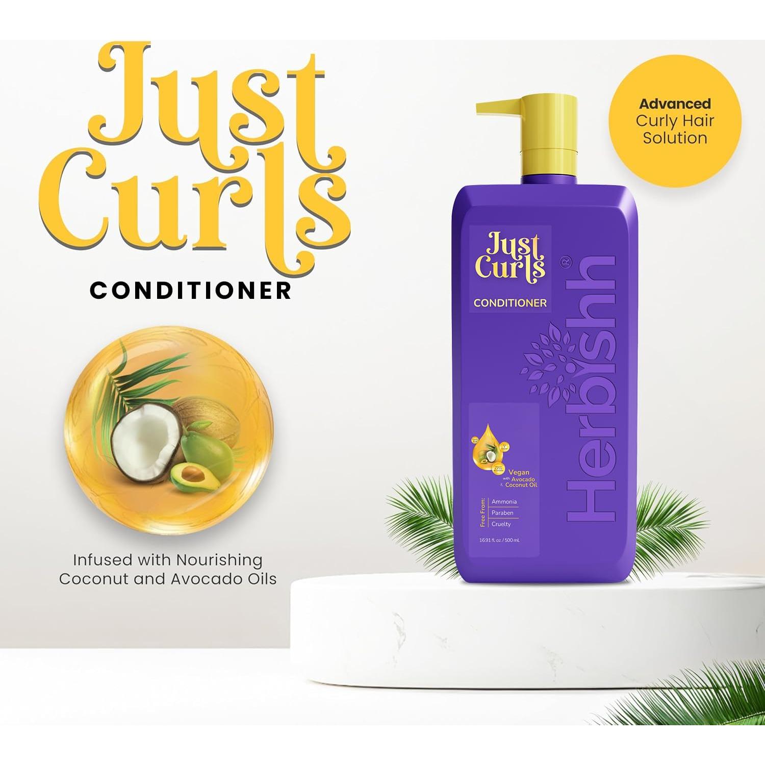 Acondicionador Herbishh Just Curls 500 ml - Aceite de Aguacate