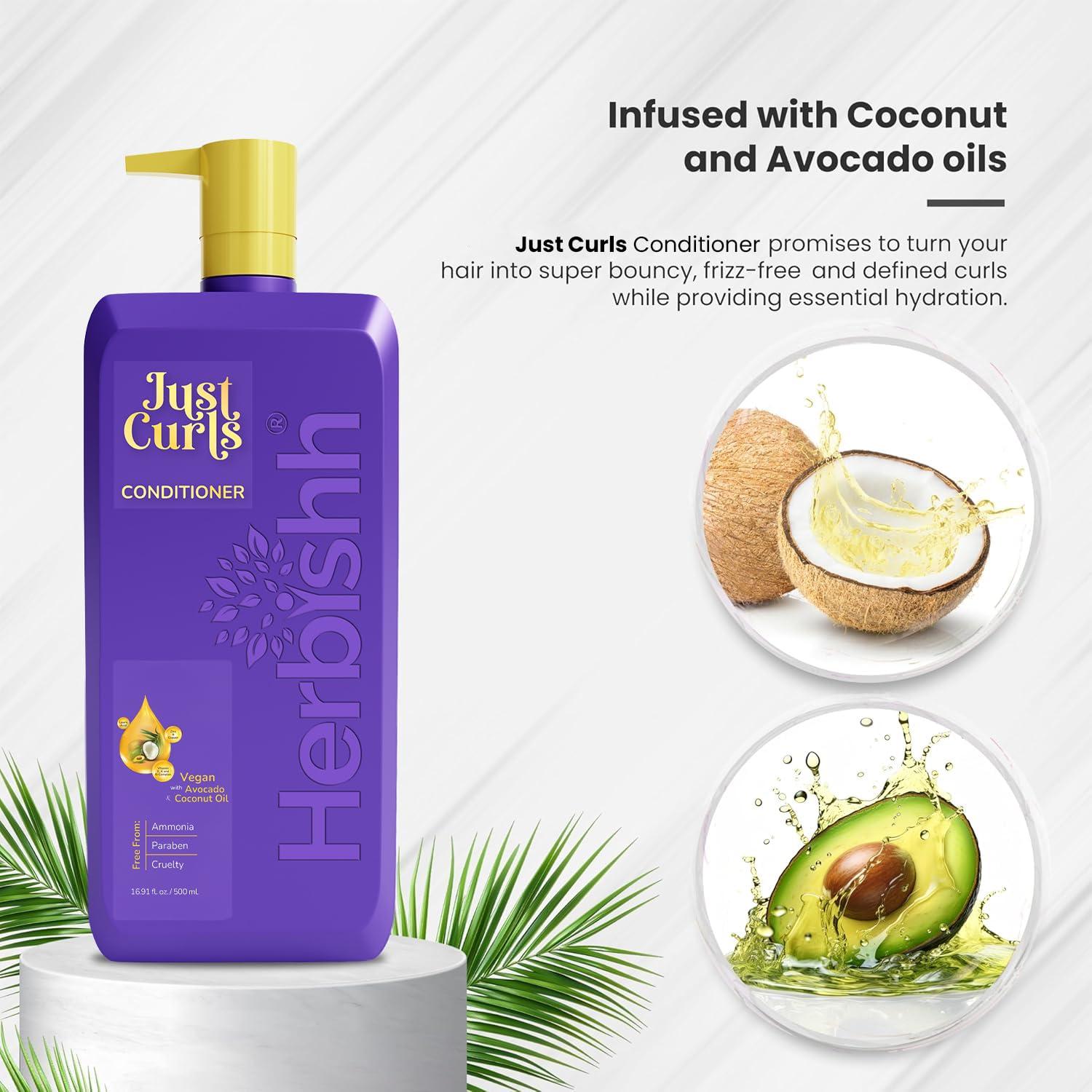 Acondicionador Herbishh Just Curls 500 ml - Aceite de Aguacate