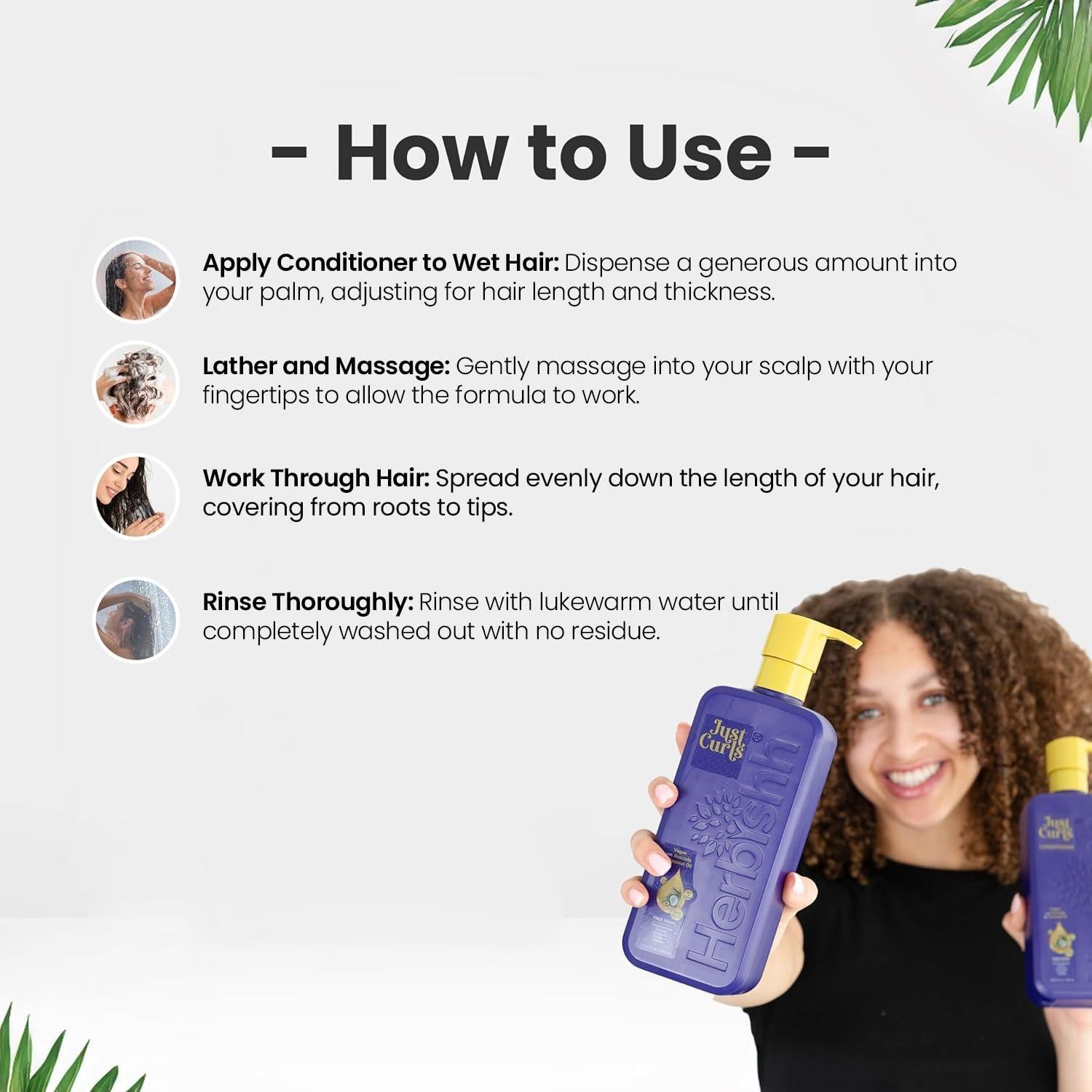 Acondicionador Herbishh Just Curls 500 ml - Aceite de Aguacate