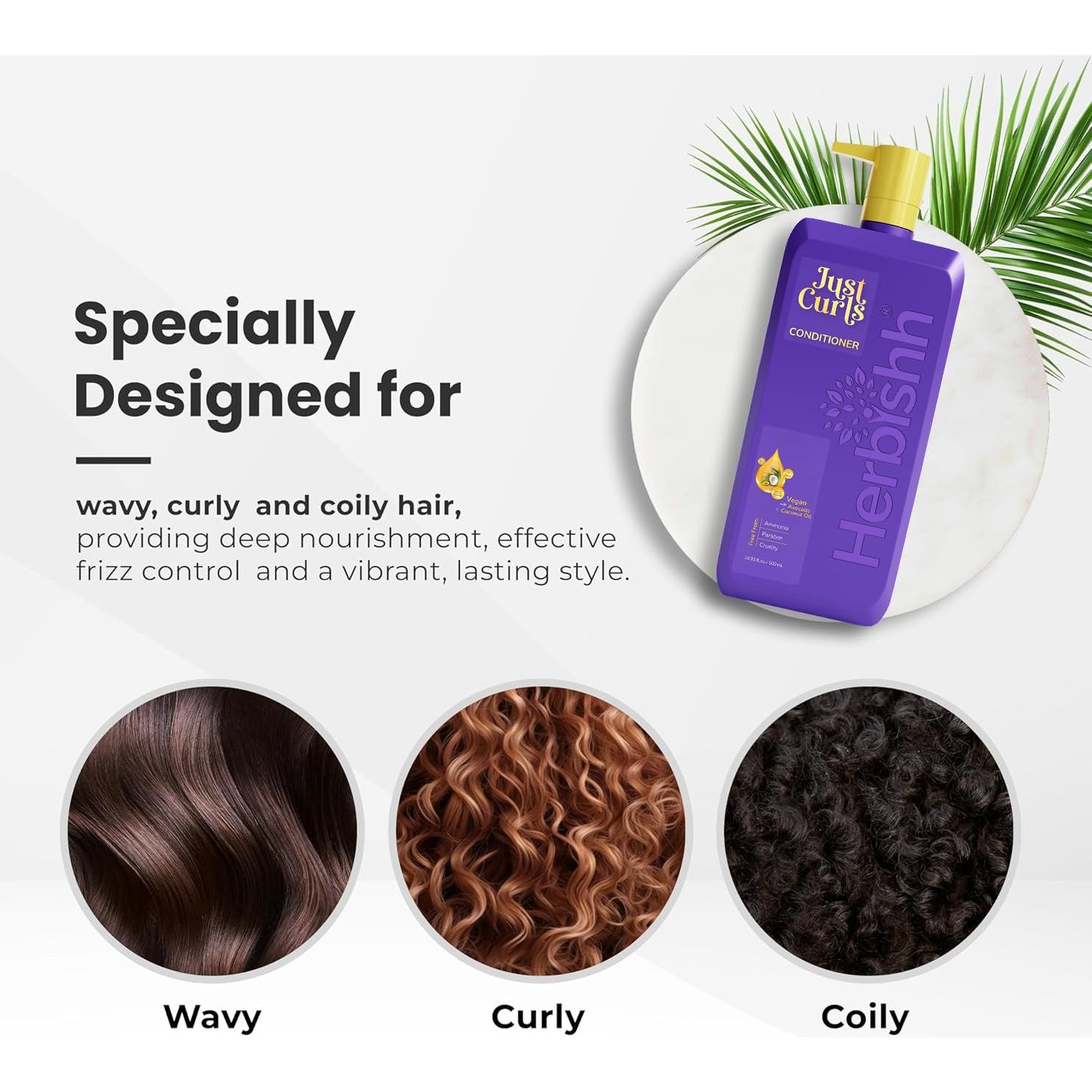 Acondicionador Herbishh Just Curls 500 ml - Aceite de Aguacate