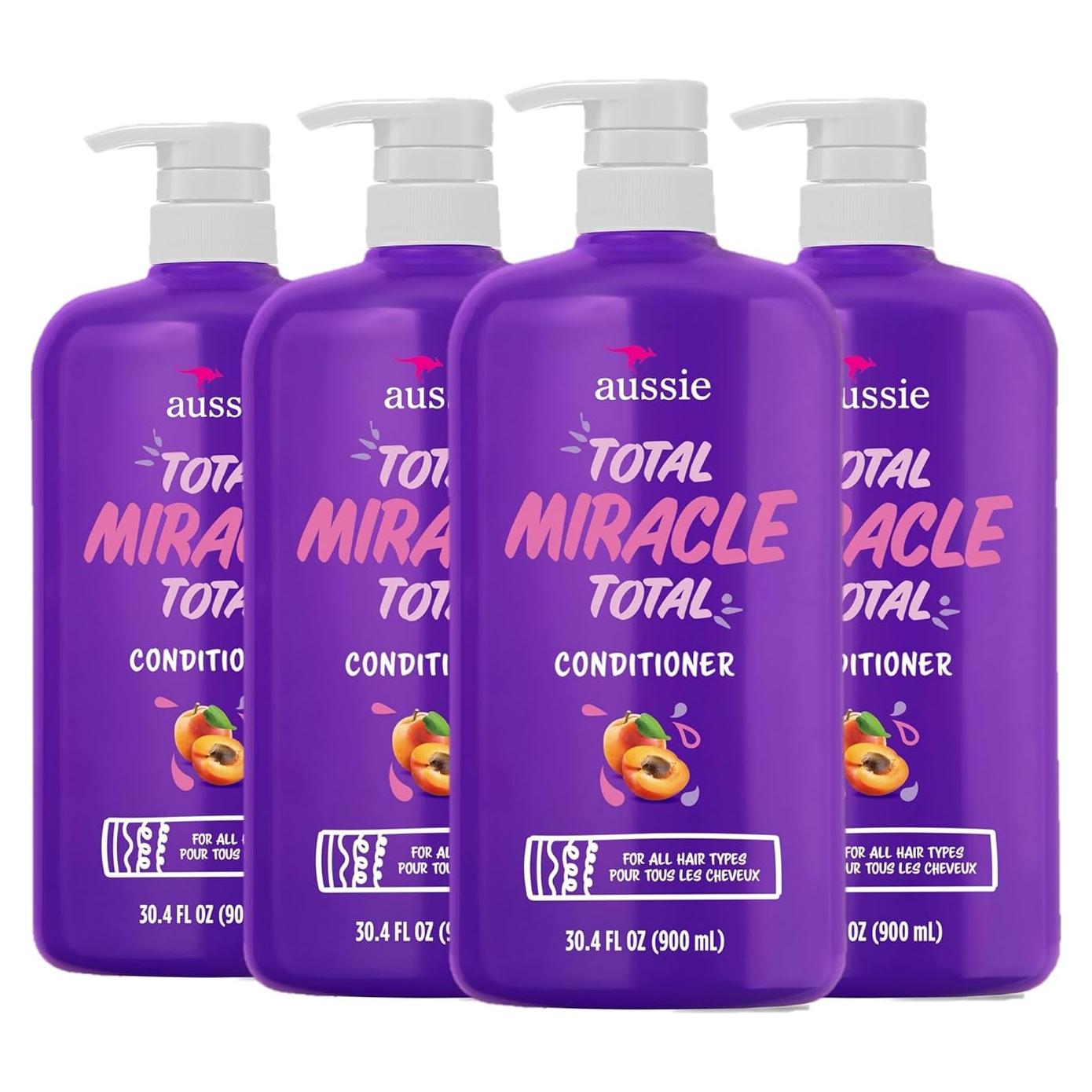 Total Miracle 7 Benefits Hair Conditioner for Damaged Hair, for All Hair Types, Paraben-Free, 30.4 fl oz, 4-pack