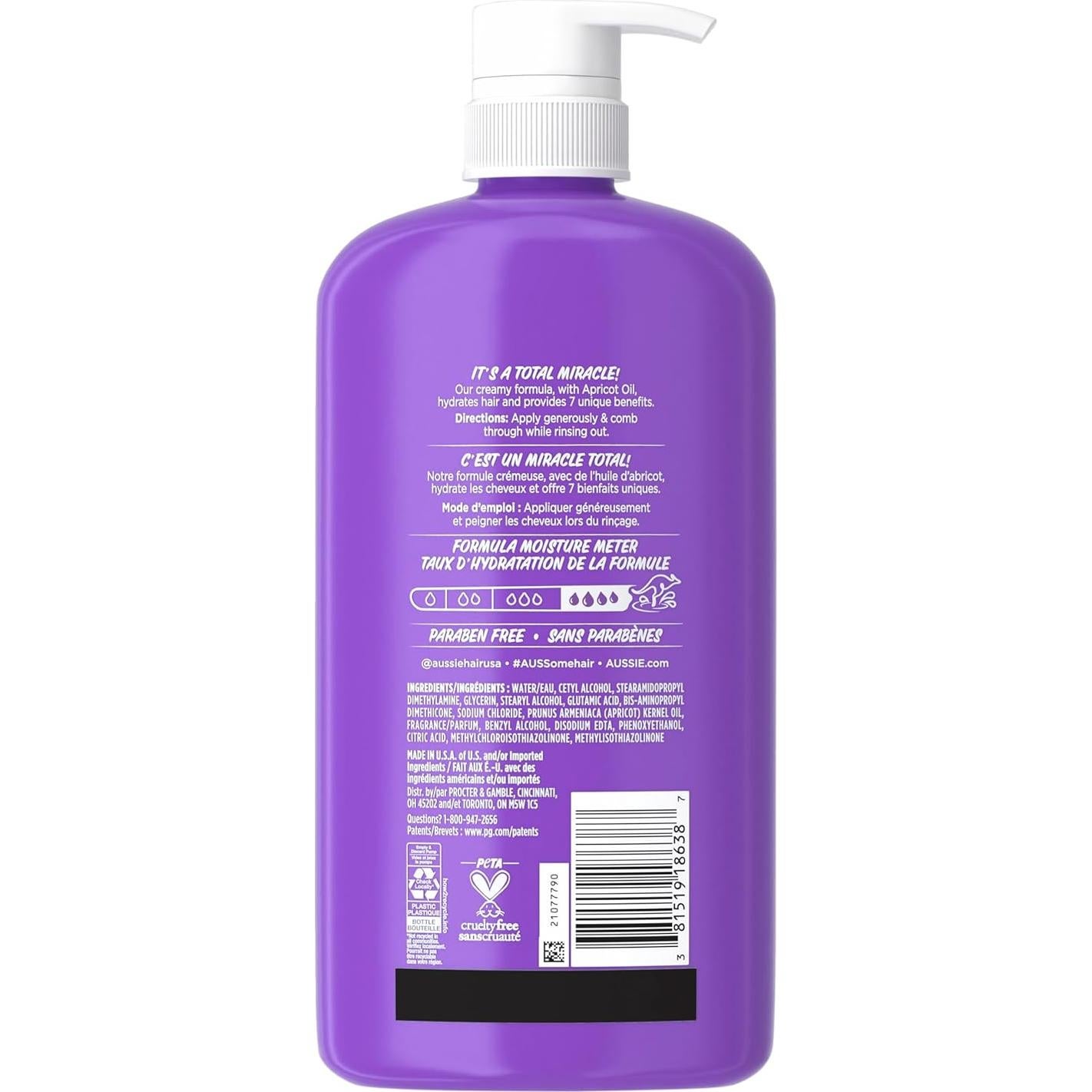 Total Miracle 7 Benefits Hair Conditioner for Damaged Hair, for All Hair Types, Paraben-Free, 30.4 fl oz, 4-pack